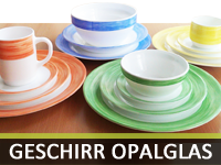 Geschirr aus Opalglas