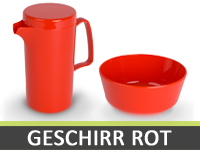 Geschirr Kunststoff | Rot