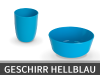 Geschirr Kunststoff | Hellblau