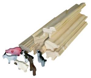 Bastelleisten Bauernhof 6er Set | Holzfiguren zum Selbstgestalten