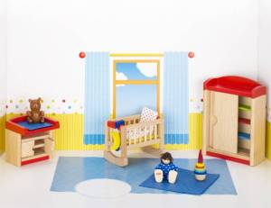 Puppenhaus Möbelset Modern - Kinderzimmer | 12 Teile