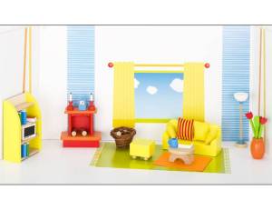 Puppenhaus Möbelset Modern - Wohnzimmer | 34 Teile