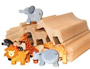 Bastelleisten Wildtiere 6er Set | Holzfiguren zum Selbstgestalten