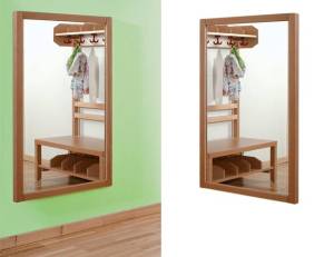 Wandspiegel Buche hell 60 x 100 cm