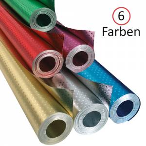 Alufolie bunt mit Sternchenprägung | Großrolle 50 cm x 10 m