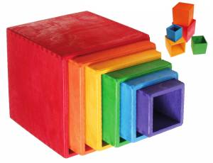 Grimm`s | Geometrische Bausteine U3 - Kistensatz Regenbogen