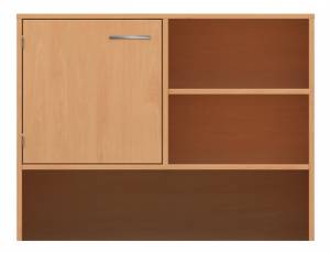 Schrank mit Sockelnische | Tür links und 4 Fächer