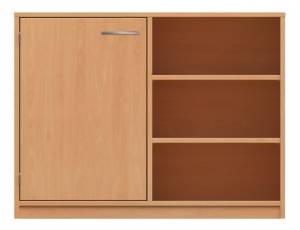 Schrank mit Tür links und 6 Fächern