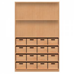 Hochschrank mit 16 Materialkästen und 2 Fächern
