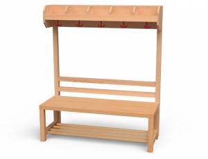Wandgarderobe Einfachablage mit Schuhrost Massivholz