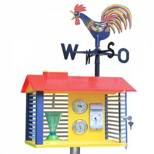 Wetterwarte mit Instrumenten und Wetterhahn