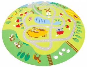 Spielteppich Ø 300 cm | Stadt-Land-Fluss