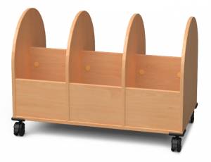 Bücherwagen mit 6 Fächern | Dreireihig