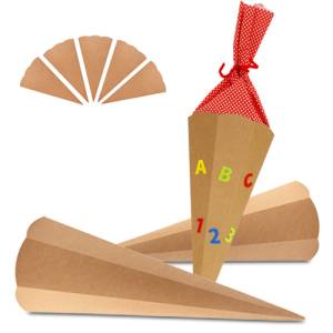 Aktion Schultüten Rohlinge Kraftkarton | 5er Set