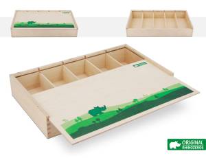 Holzbox mit 5 Fächern für Stifte | Original Rhinozeros
