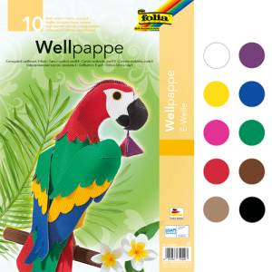 Wellpappe 50 x 70 cm - 10 Bogen in 10 Farben