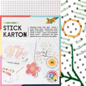 Stickkarton Weiß - 17,5 x 24,5 cm | 40 Blatt