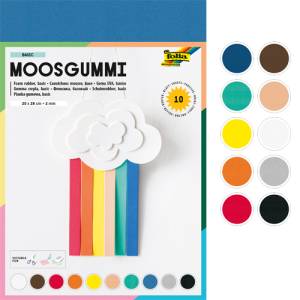 Moosgummi DIN A4 - 10 Bogen in verschiedenen Farben
