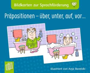 Bildkarten zur Sprachförderung - Präpositionen: über, unter, auf, vor