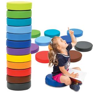 Sitzkissen Regenbogen Rund Ø 30 cm | 12er Set
