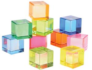 Bausteine Acrylwürfel Regenbogen | 10 Teile