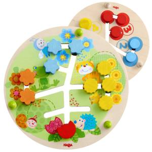 Motorikbrett Blumen Ø 21 cm | Beidseitig bespielbar