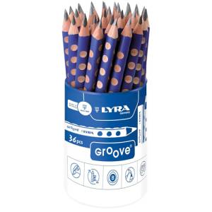 Lyra Groove Graphite - Bleistift dreiflächig | 36er Set