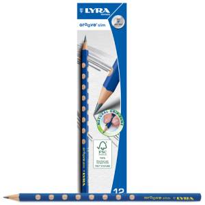 Lyra Groove Slim Graphite - Bleistift dreiflächig | 12er Set
