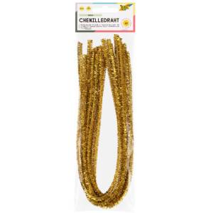 Chenilledraht 50 cm | Pfeifenputzer Gold - 10er Set
