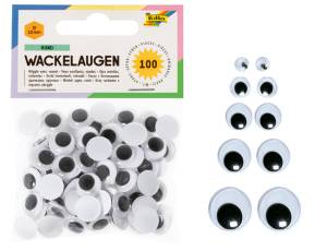 Wackelaugen Weiß & Rund | 100er Set