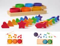 Grimm`s Bausteine U3 | Sortierspiel Regenbogenschälchen - 28 Teile