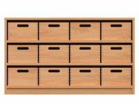 Materialschrank mit 12 Materialkästen (4-reihig)