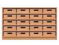 Materialschrank mit 20 Materialkästen