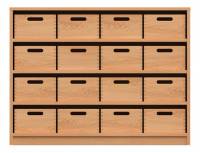 Materialschrank mit 16 Materialkästen