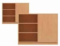Raumteilerschrank mit 6 Fächern links | wechselseitig offen