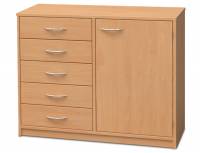 Schrank mit 5 Schubkästen und Tür rechts