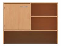 Schrank mit Sockelnische | Tür links und 4 Fächer