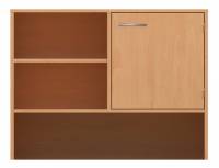 Schrank mit Sockelnische | Tür rechts und 4 Fächer