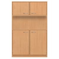 Hochschrank mit 11 Fächern und 2 Doppeltüren