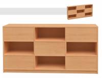 Raumteilerschrank mit 9 Fächern | Wechselseitig offen