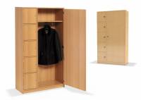 Garderobenschrank mit 5 Schließfächern