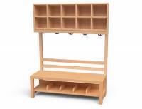 Wandgarderobe Doppelfachablage mit Schuhablage Facheinteilung