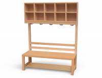 Wandgarderobe Doppelfachablage mit Schuhrost Massivholz