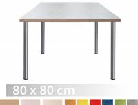 Tische ohne Zarge | Kindergartentisch Quadrat 80 x 80 cm