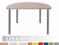 Tische ohne Zarge | Kindergartentisch Halbrund 120 x 60 cm