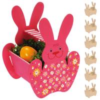 Osterkörbchen Osterhase aus Holz - Steckbausatz | 6er Set