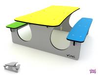 Sitzgruppe aus Stahl und HDPE