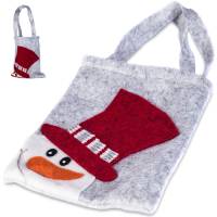 Geschenkbeutel - Weihnachtstasche aus Filz | Motiv Schneemann