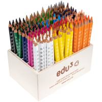 edu3 Jumbo dreiflächig | Holzaufsteller mit 180 Buntstiften