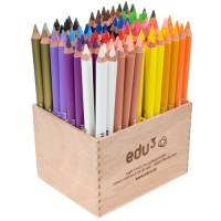 edu3 Prime Jumbo dreiflächig | 96 Buntstifte im Holzaufsteller